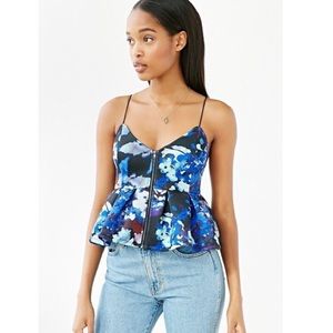 UO / SILENCE & NOISE / PEPLUM PATTERNED TANK TOP